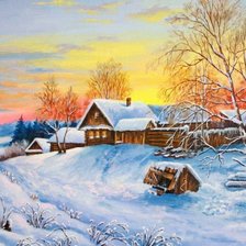 Схема вышивки «Зимний пейзаж»