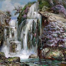 Схема вышивки «Крутой водопад»