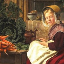 Схема вышивки «Продавец овощей»