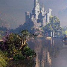 Схема вышивки «Отражение замка»