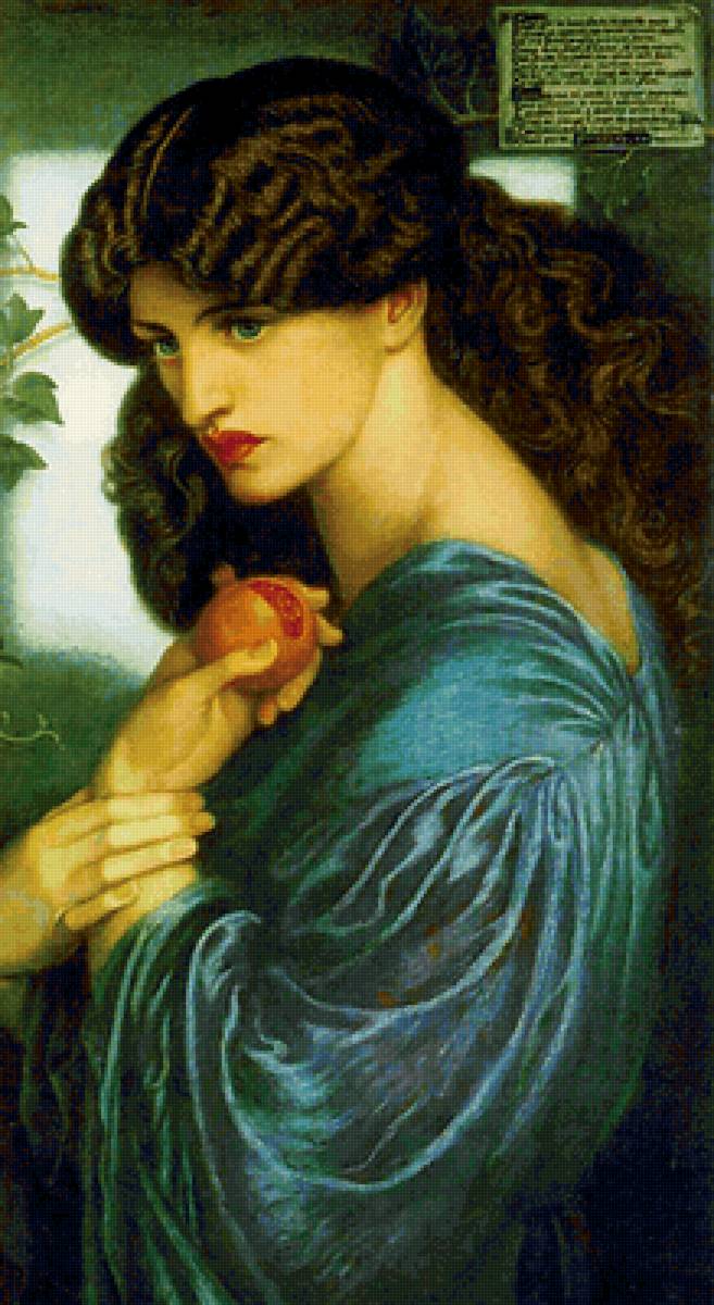 Данте Габриэль Россетти. Прозерпина - портрет, живопись, 19 век, прерафаэлиты, девушка - предпросмотр