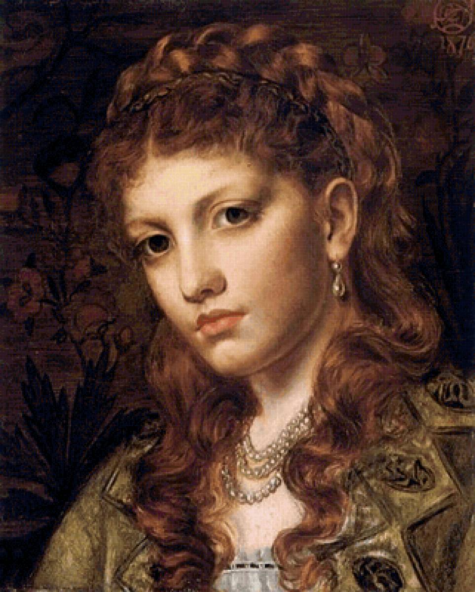 Эмма Сэндис. Фиаметта - портрет, живопись, прерафаэлиты, 19 век, девушка - предпросмотр