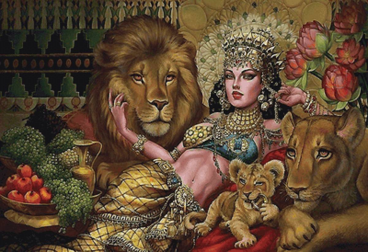 Царственные - львы, девушки ближнего востока, jozef szekeres - предпросмотр