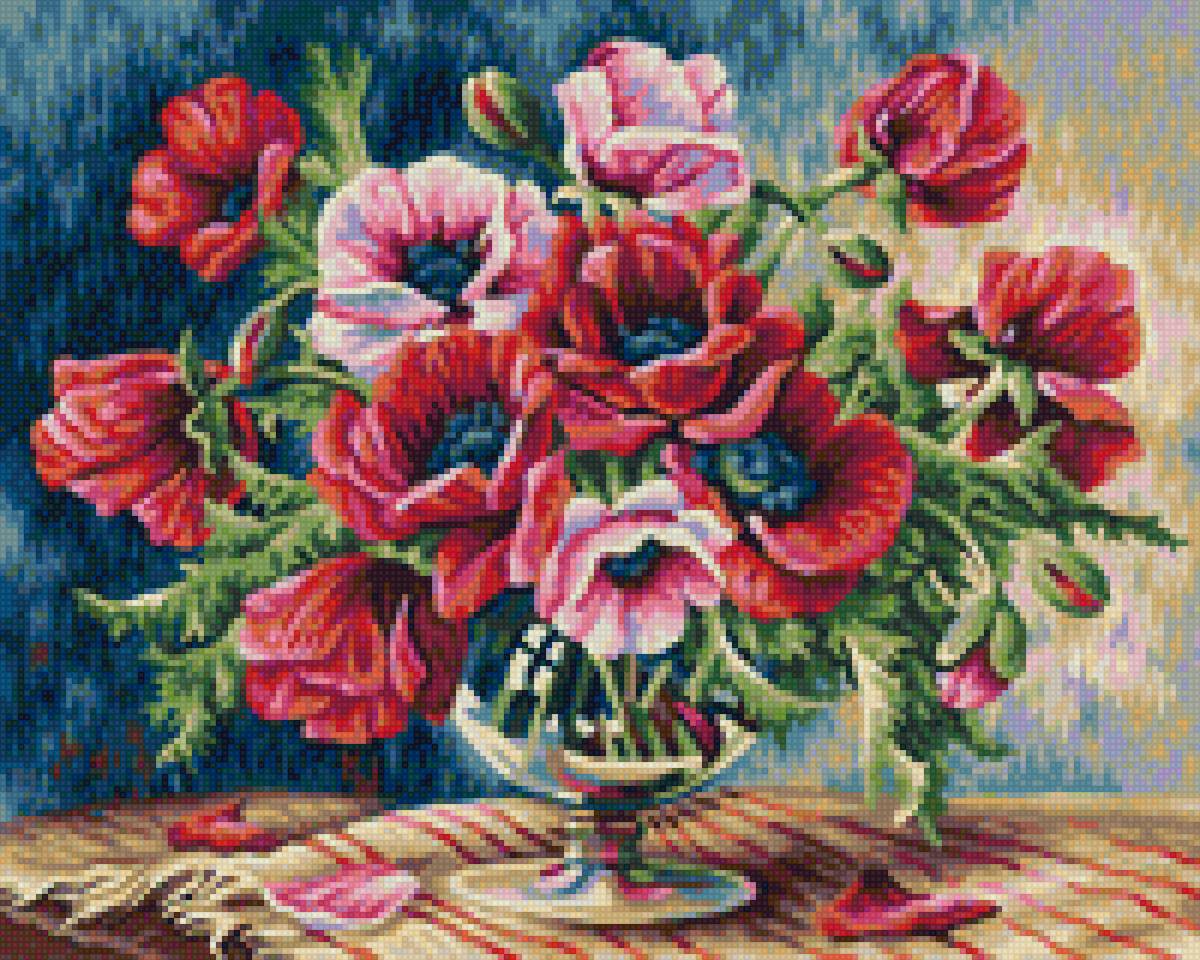 Маковый букет - цветы, натюрморт, маки - предпросмотр