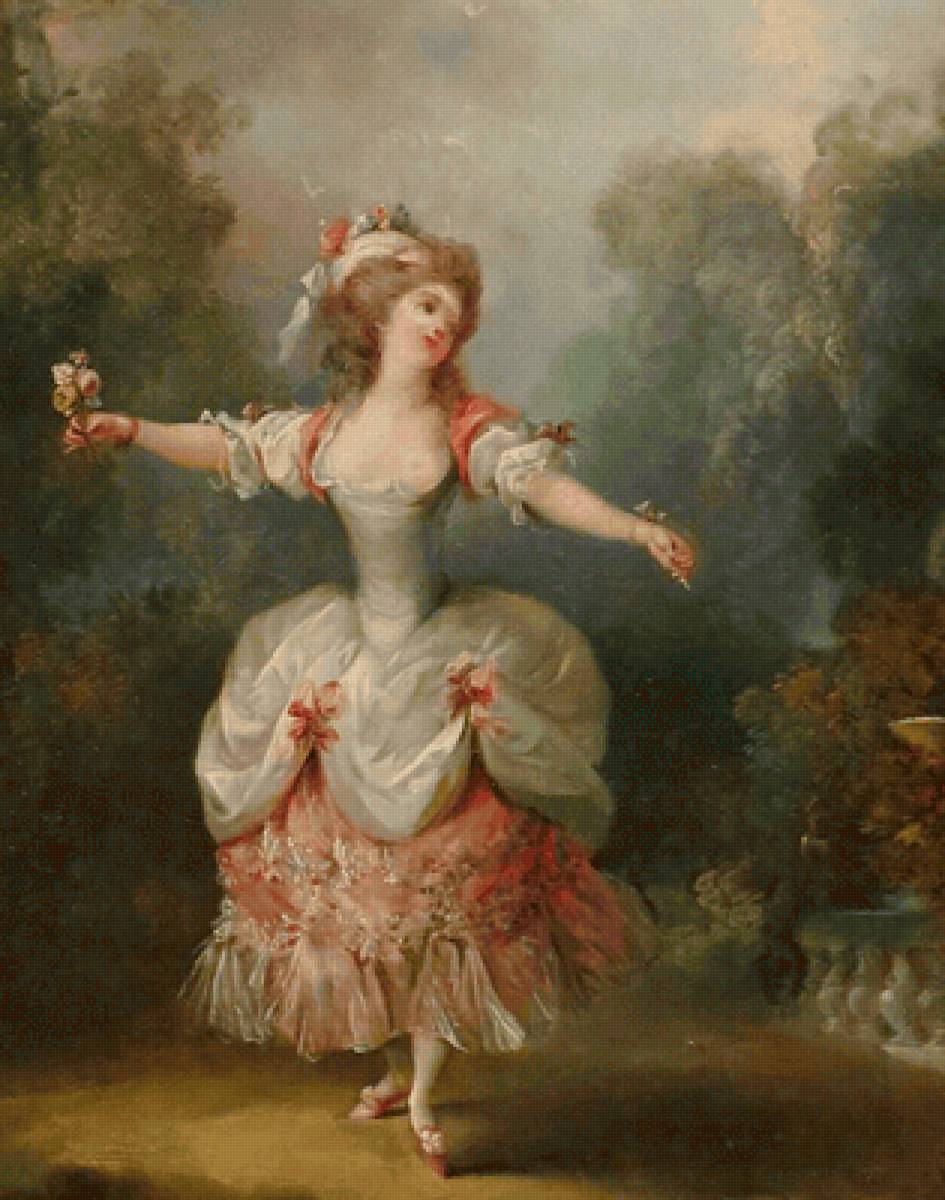 Jean-Frédéric Schall. Придворная танцовщица - портрет, живопись, 18 век, девушка - предпросмотр