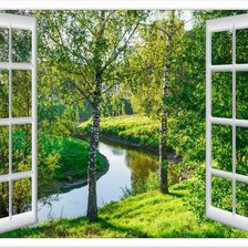 Схема вышивки «вид из окна»