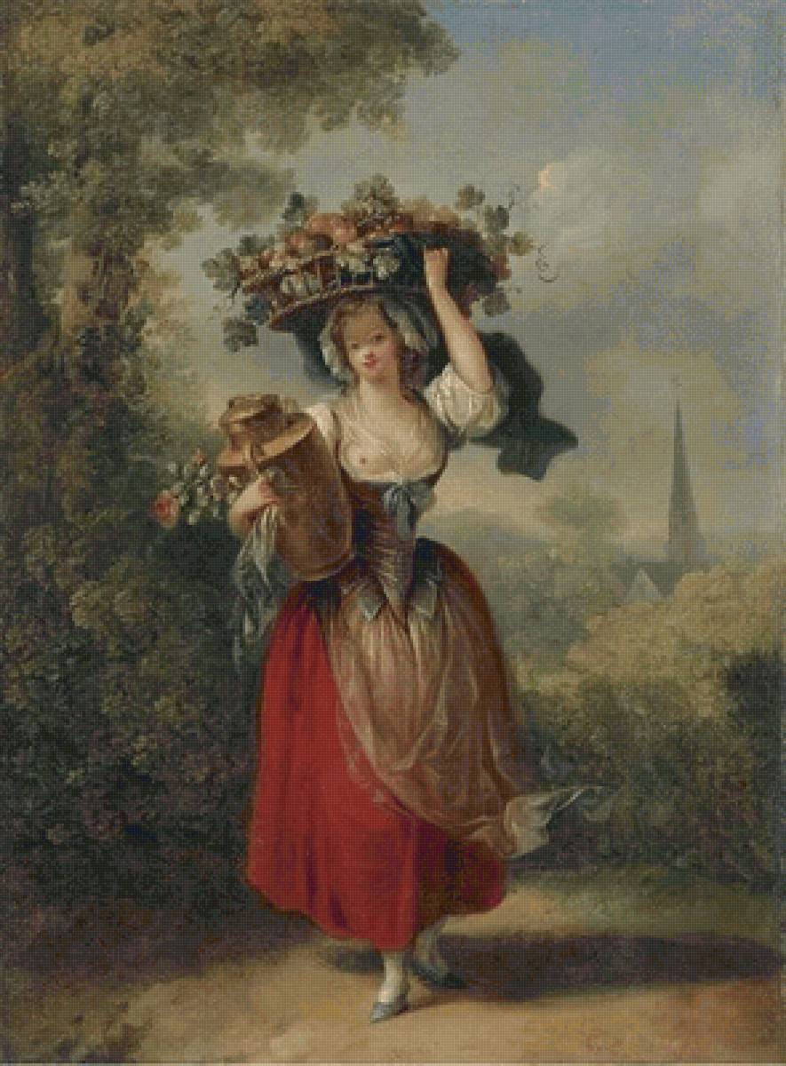 Jean-Frédéric Schall. Крестьянка - 18 век, девушка, живопись, портрет - предпросмотр