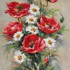 Схема вышивки «маки»