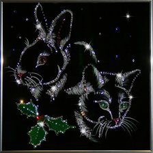 Схема вышивки «кот и кролик»