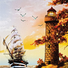 Схема вышивки «Парусник»