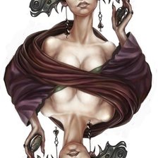 Схема вышивки «КАРТА ПИКОВАЯ ДАМА»