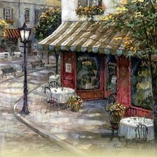 Схема вышивки «РУАН МАЙНИНГ.УЛИЧНОЕ КАФЕ»