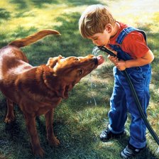 Схема вышивки «дети и животные»