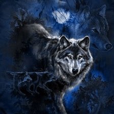 Схема вышивки «Волки»