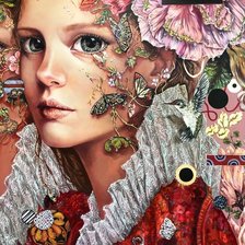 Схема вышивки «Девушка-загадка»