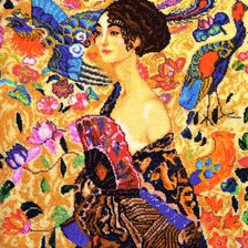 Схема вышивки «Дама с веером»