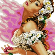 Схема вышивки «Девушка в цветах»