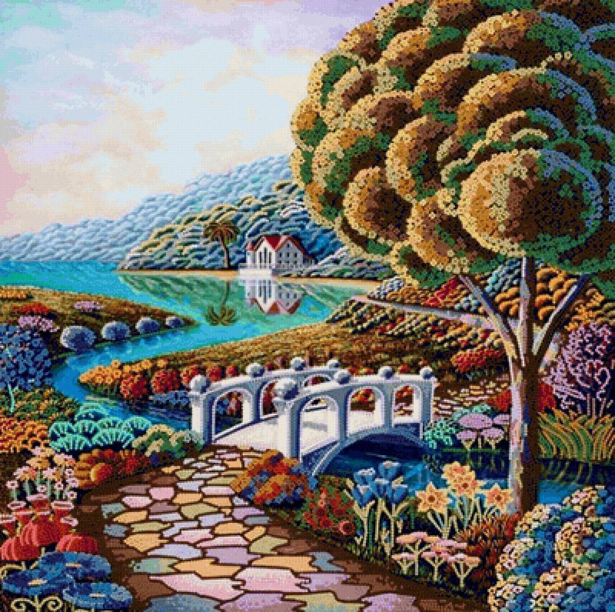 Сказочный берег - цветы, природа, сад, пейзаж - предпросмотр