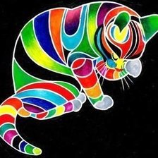 Схема вышивки «Радужный кот»