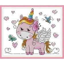Схема вышивки «Единорог розовый»