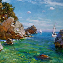 Схема вышивки «море, горы»