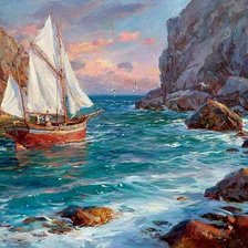 Схема вышивки «крым, горы, море»