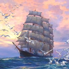 Схема вышивки «парусник»