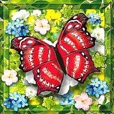 Схема вышивки «бабочка»