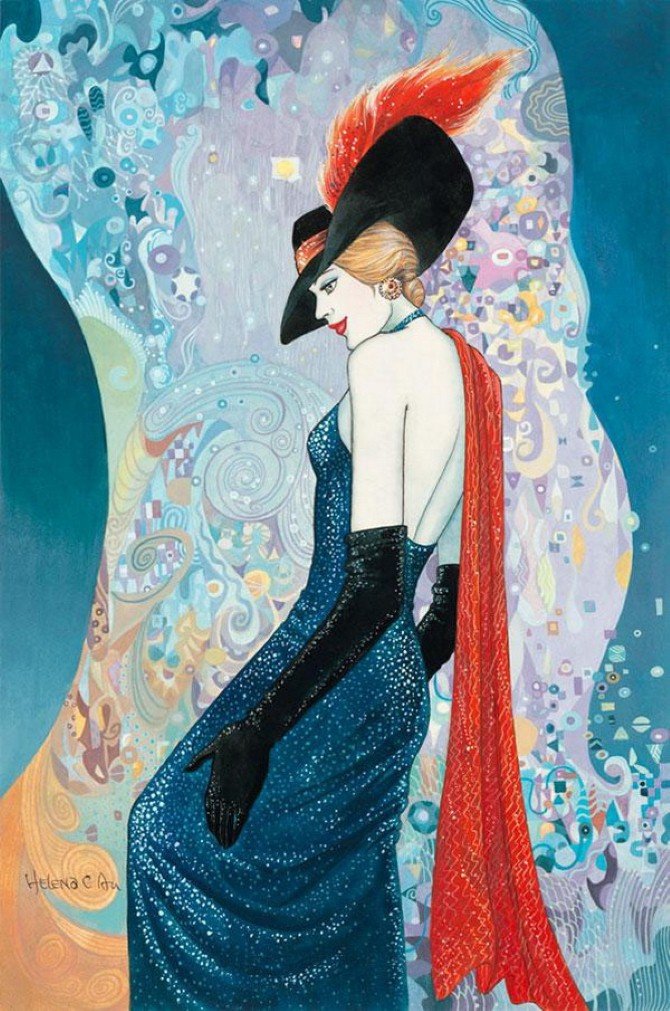 В стиле Арт-Деко 2 - портрет, женщина, арт-деко, девушка., ретро - оригинал