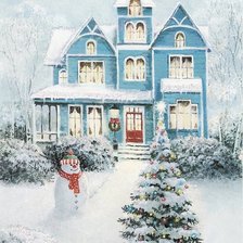 Схема вышивки «Рождественская открытка»