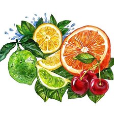 Схема вышивки «фрукты»