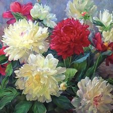 Схема вышивки «Пионы»