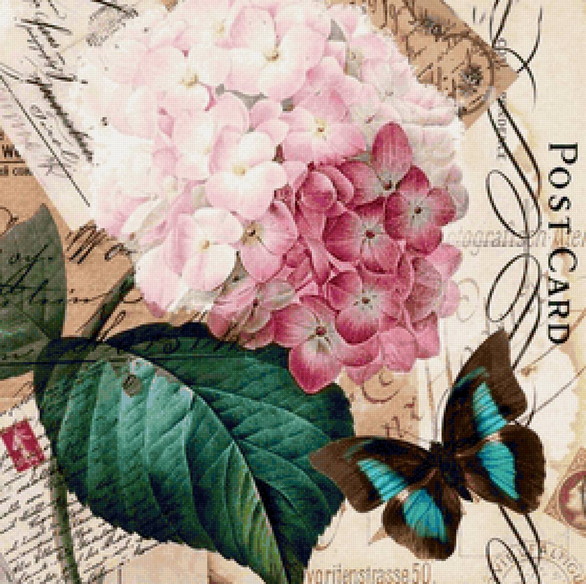 Collage - бабочки, цветы - предпросмотр