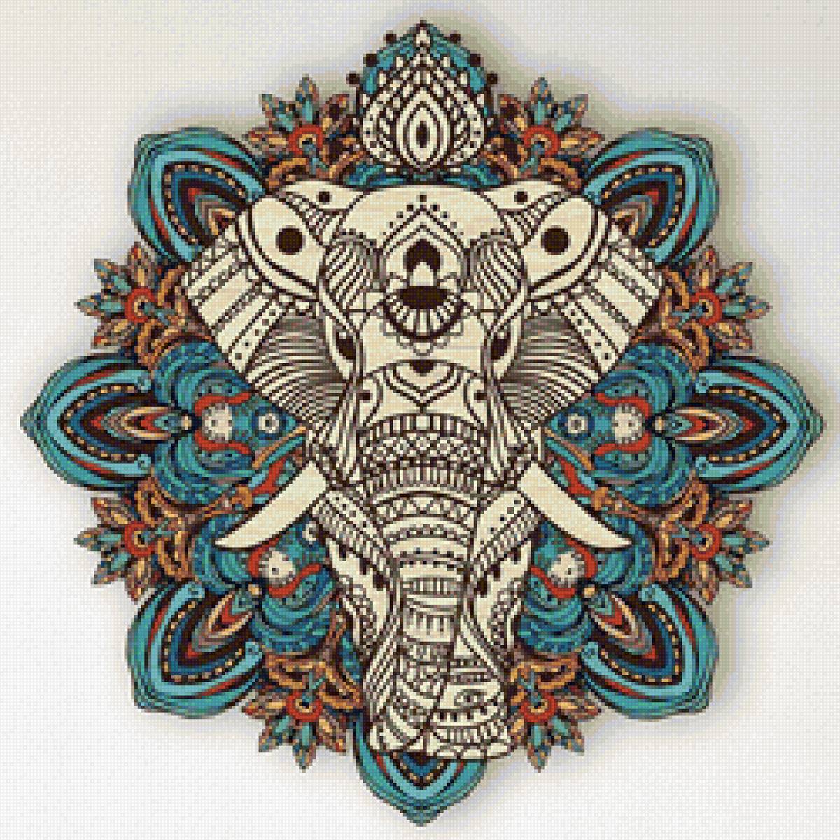 Слон - мандала - предпросмотр