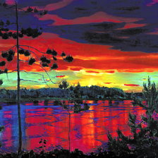 Схема вышивки «Закат. Аркадий Рылов»