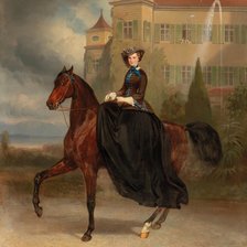 Схема вышивки «Всадница во дворе замка»