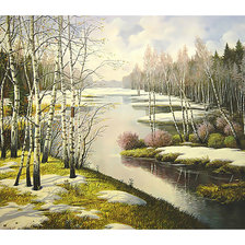 Схема вышивки «Весенняя река.»