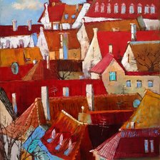 Схема вышивки «Крыши»