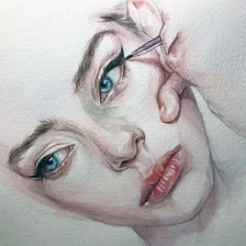 Схема вышивки «Девушка с подводкой»