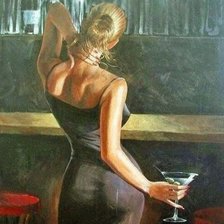 Схема вышивки «девушка в черном»