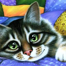 Схема вышивки «Кот нужен для того, чтобы его любили. Художник Ирина Гармашова»