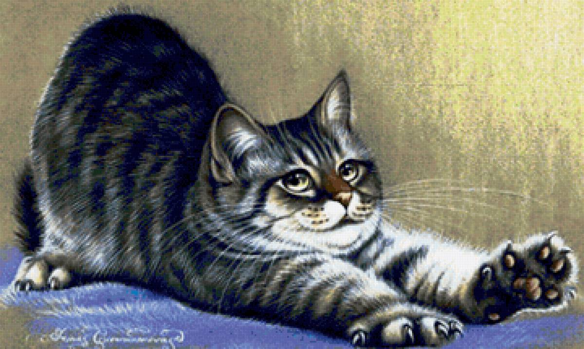 Пушистое счастье 2. Художник Ирина Гармашова - животные, кот - предпросмотр