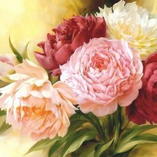 Схема вышивки «пионы»