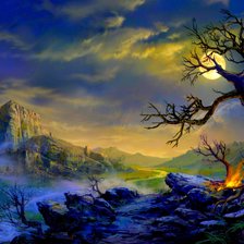 Схема вышивки «Фантастический пейзаж»