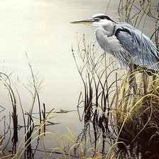 Схема вышивки «Цапля в воде»