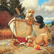 Схема вышивки «рыбаки»