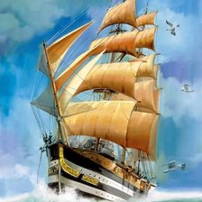 Схема вышивки «море парус»