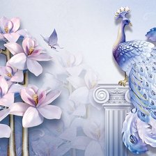 Схема вышивки «Панно  с павлином»