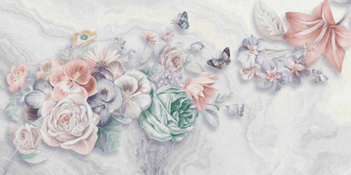 Панно с цветами - предпросмотр