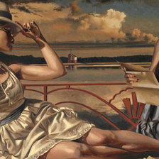 Схема вышивки «ретро, девушки»